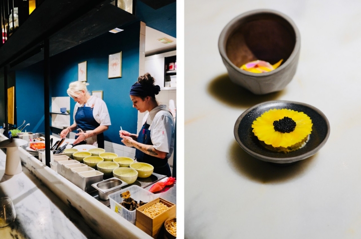 A chef privilegia uma equipa de cozinha e de sala constituída por mulheres. A partir de Julho, organiza os jantares Ladies’ Night, com chefs convidadas