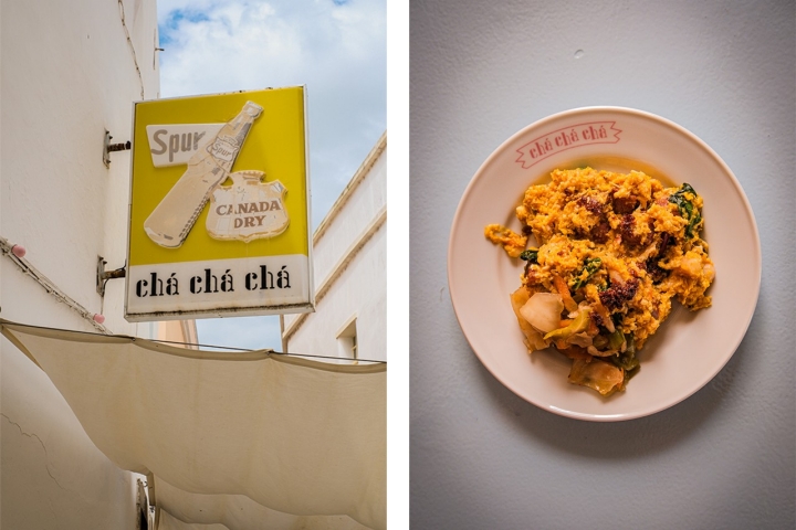 Os ovos de pata com chouriço de porco preto e kimchi são uma das intersecções culturais mais deliciosas do Cha Cha Cha