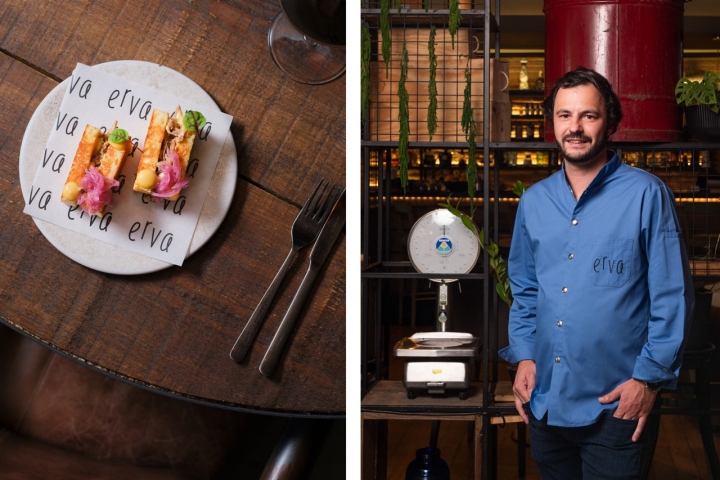 O mini-brioche recheado com carne de caça é uma das criações do chef João Moreira, há seis anos à frente da cozinha do Erva (©Erva)