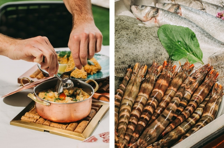 Filetes de polvo com arroz de gambas