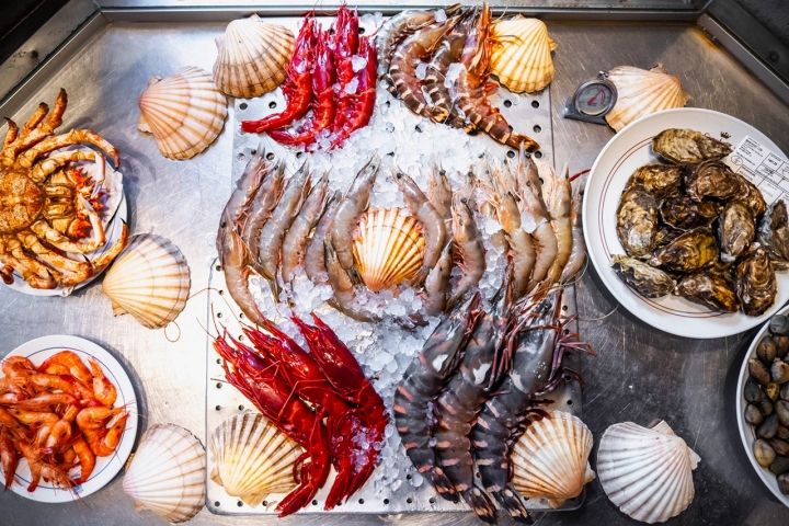 Mariscos del restaurante