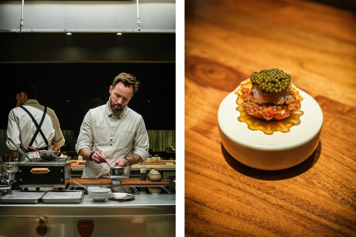 A mesa festiva de Marlene abre-se com a tartelete de camarão rosa e caviar