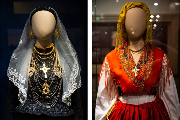 Alguns exemplos dos trajes em exposição no Museu do Traje de Viana do Castelo