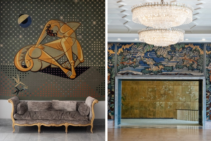 Mármores, madeiras, alcatifas e poltronas, memória do que podia ser o deslumbramento de entrar no conforto e gosto europeu da época