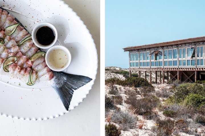O sashimi de dourada real, um dos pratos do Caché de Paris, é uma das estrelas do restaurante na Praia do Pego.