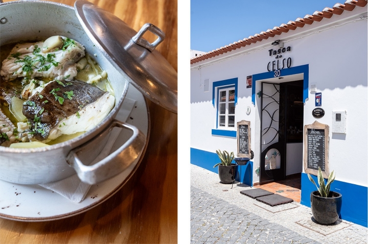 Os pratos do dia variam consoante o peixe disponível e incluem, por exemplo, raia no tacho