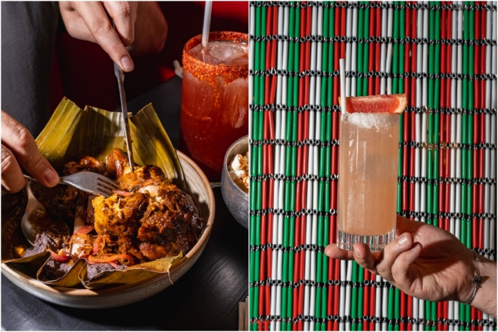 El taco de codillo y el cóctel Paloma. Foto: Cedida