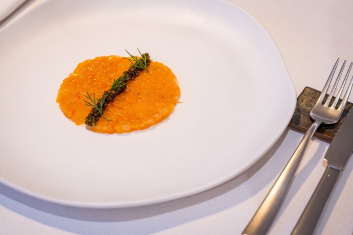 Tartar de gambas en dos tiempos