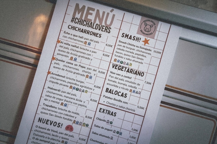 Bocatería Chichalovers carta