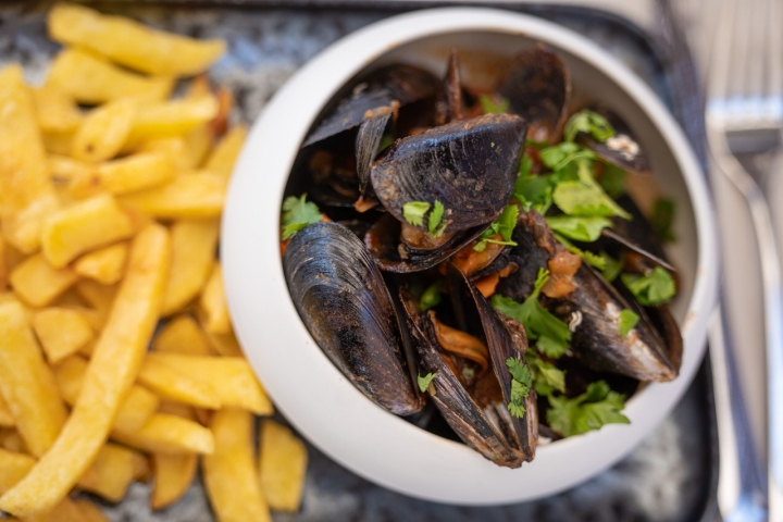 Menús con vistas Palma Portitxol mejillones