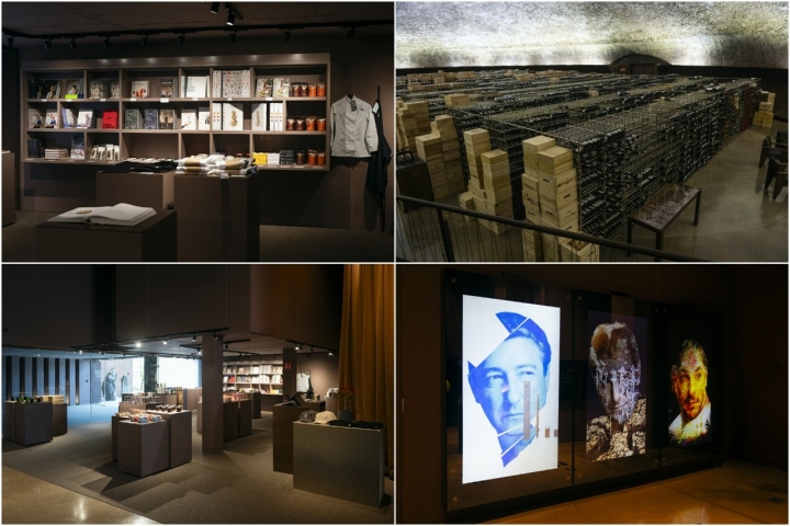 Una exposición y una inmensa bodega comparten espacio con el restaurante.