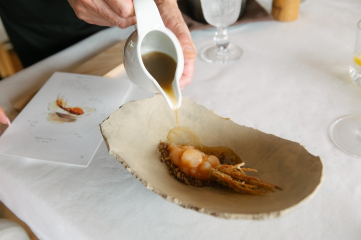 El langostino a la catalana.