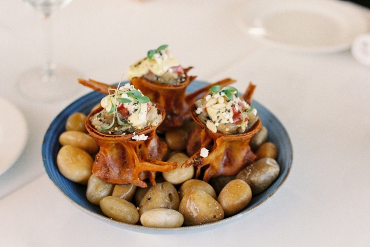 Berenjena, puerro y holandesa.