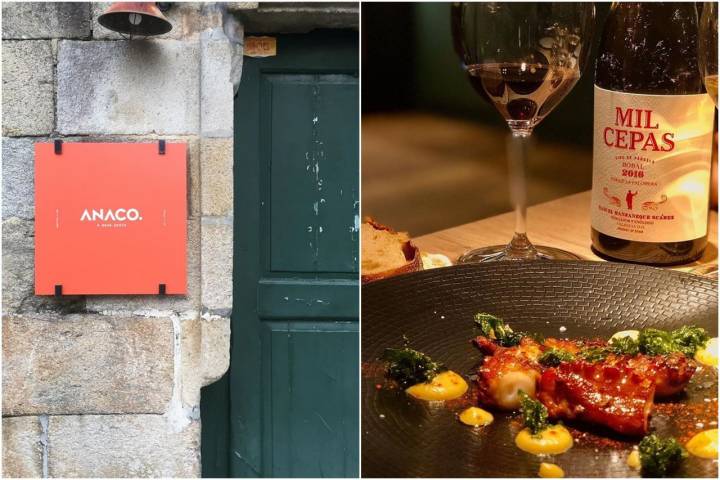 Pulpo y vino en 'Anaco'. Foto: Facebook 'Anaco'.