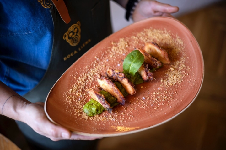 Pulpo frito de 'Bocallena'.