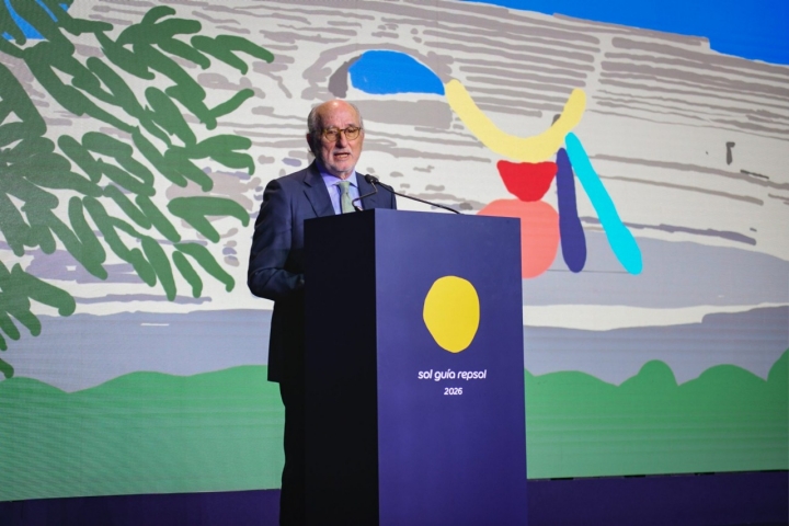 Antonio Brufau, presidente de Repsol, durante su discurso.