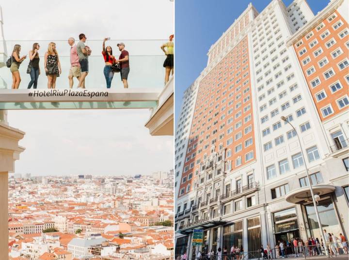Azotea Hotel RIU Plaza España: pasarela y fachada