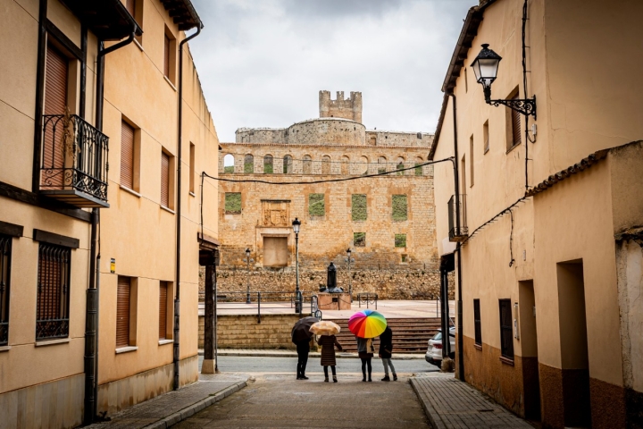 Desde algunas calles de Berlanga se puede ver a Fray Tomás, la fachada del palacio, la fortaleza y el antiguo castillo. 